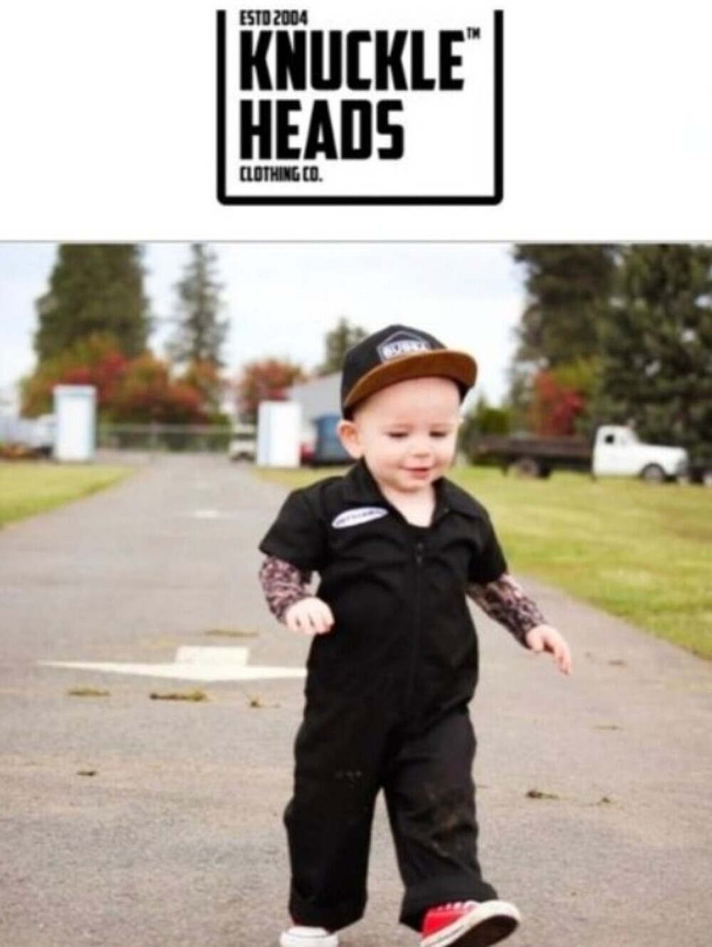 Knuckleheads Black Grease Monkey Mechanic Coverall For Children 12-18 Months